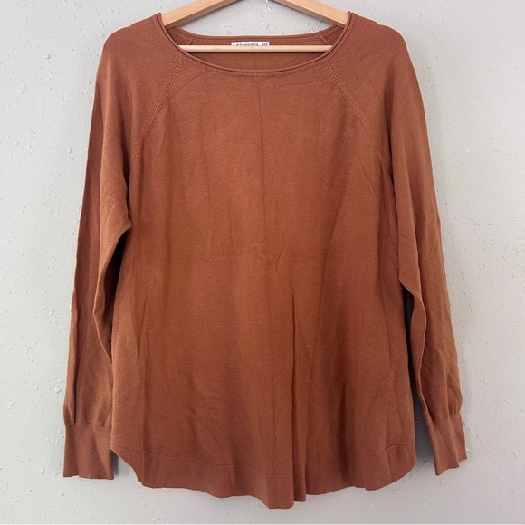 Staccato Tan Long Sleeve Blouse Crewneck Sweater Casual XL Neutral Comfy - Picture 1 of 4